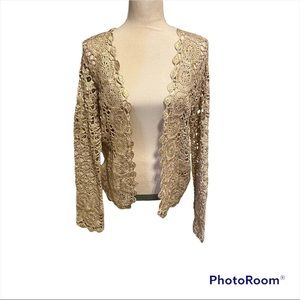 Chico’s Metallic Gold Cardigan